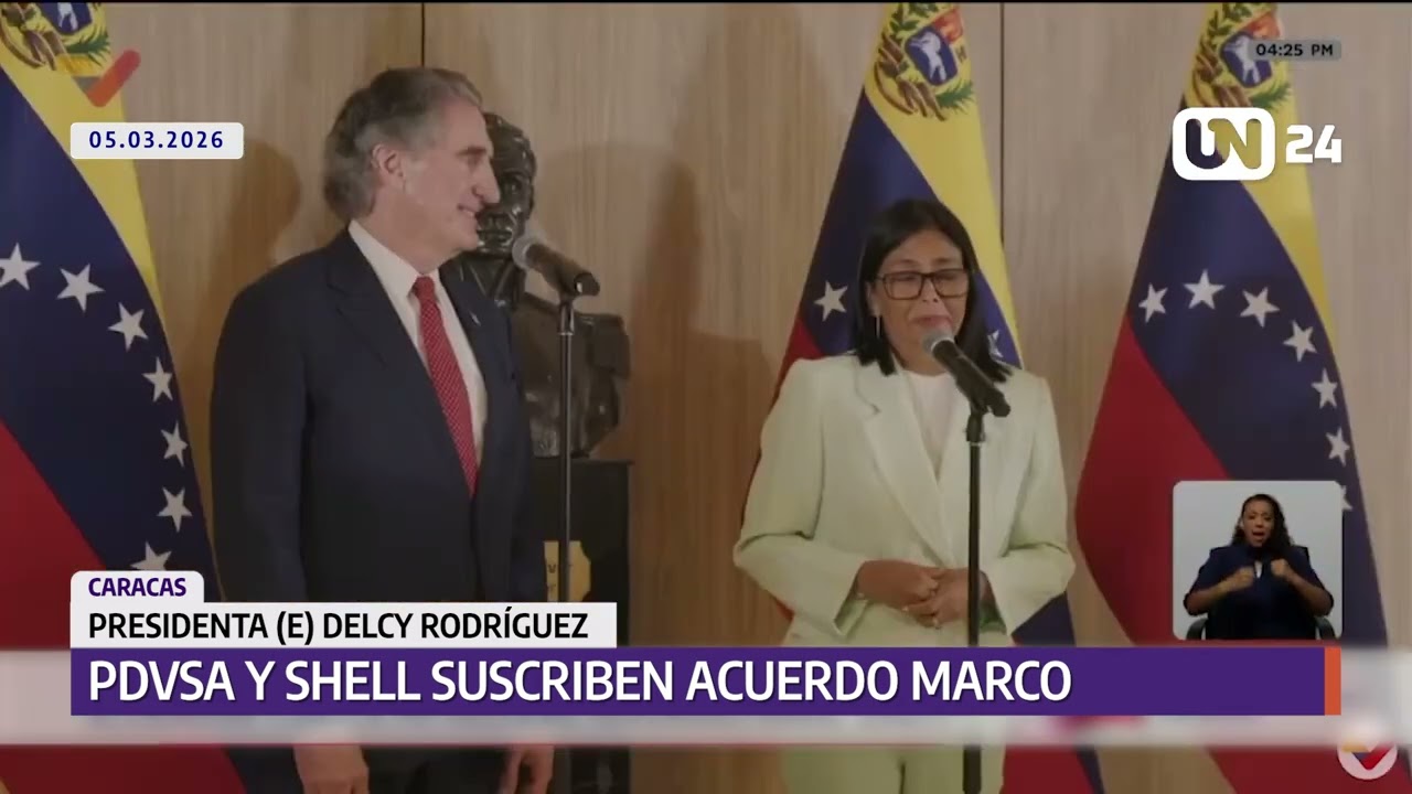 Presidenta (E) firma acuerdo marco entre Pdvsa y Shell