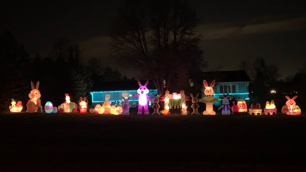 My Official 2024 Easter Inflatable Display! (Day/Night)