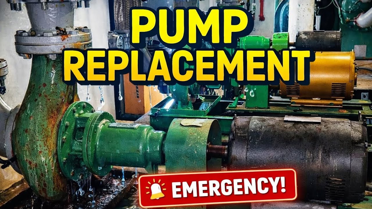 Chiller 15hp Condenser Pump Install And Alignment #hvac #chiller #york