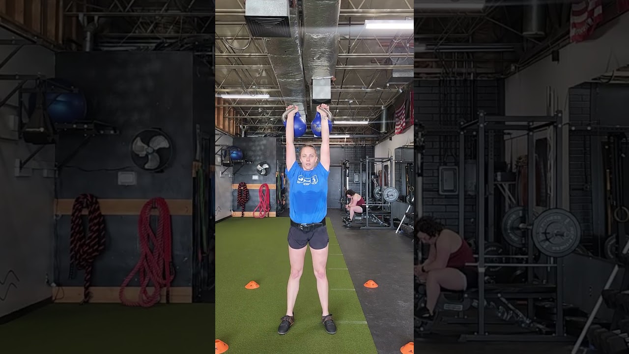 Jerk 10 min set with 12kg bells; total reps: 122reps