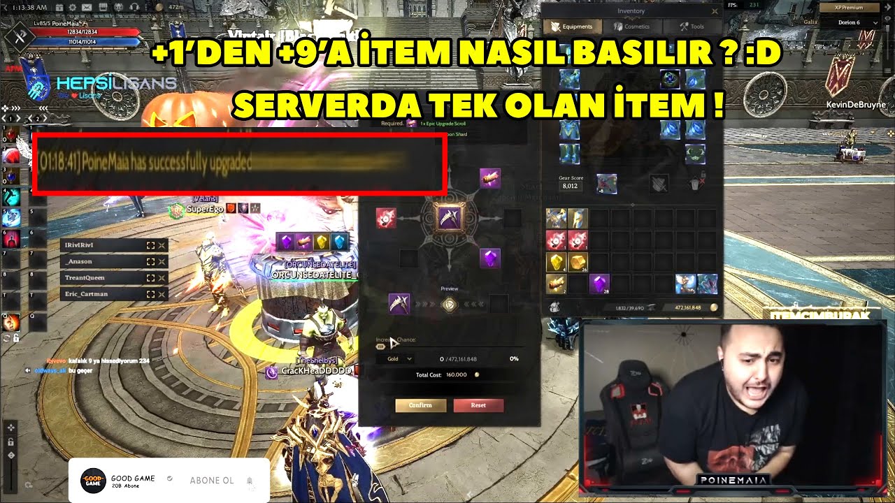 PoineMaia - (Galia) +1'den +9'a Warrioru için Serverda Tek Efsane Bir İtem Basıyor  ! Rise Online