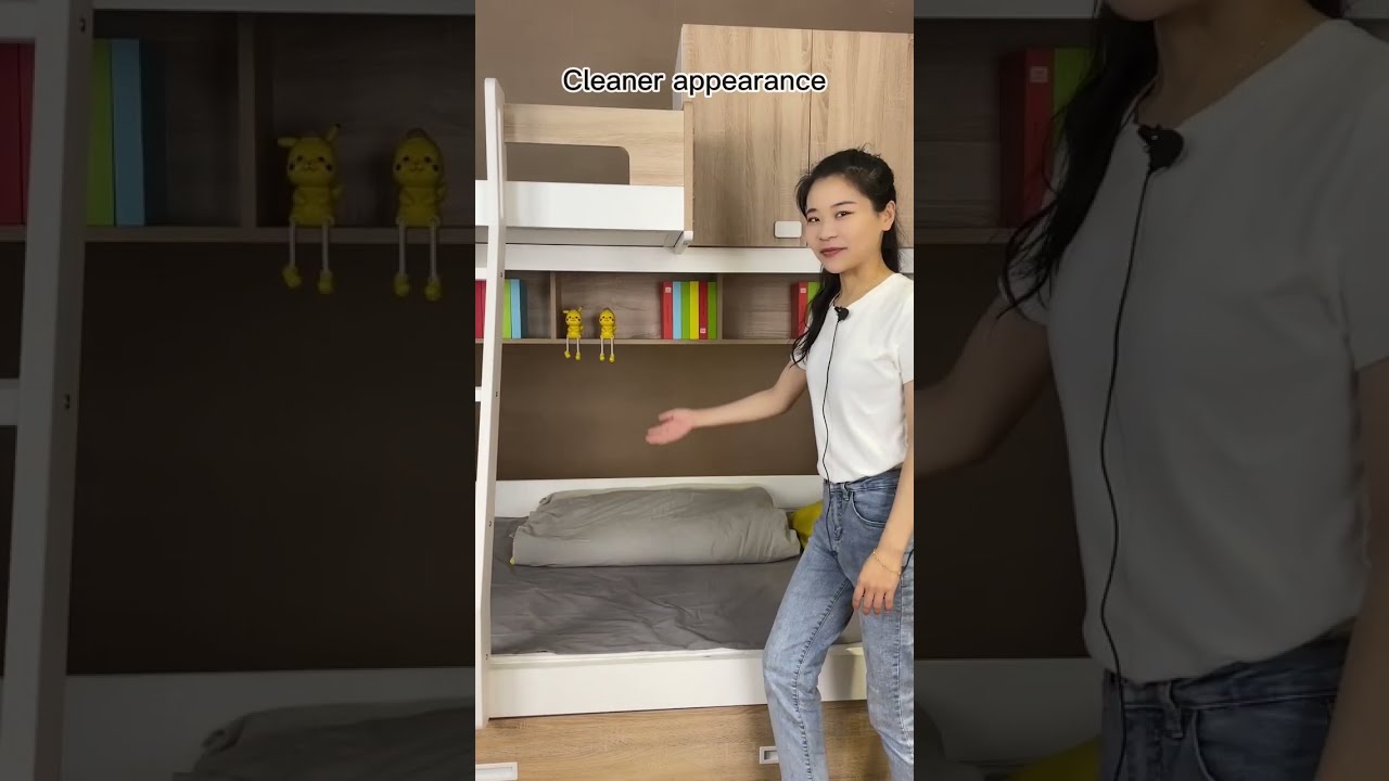 Kids bunk bed with wardrobe