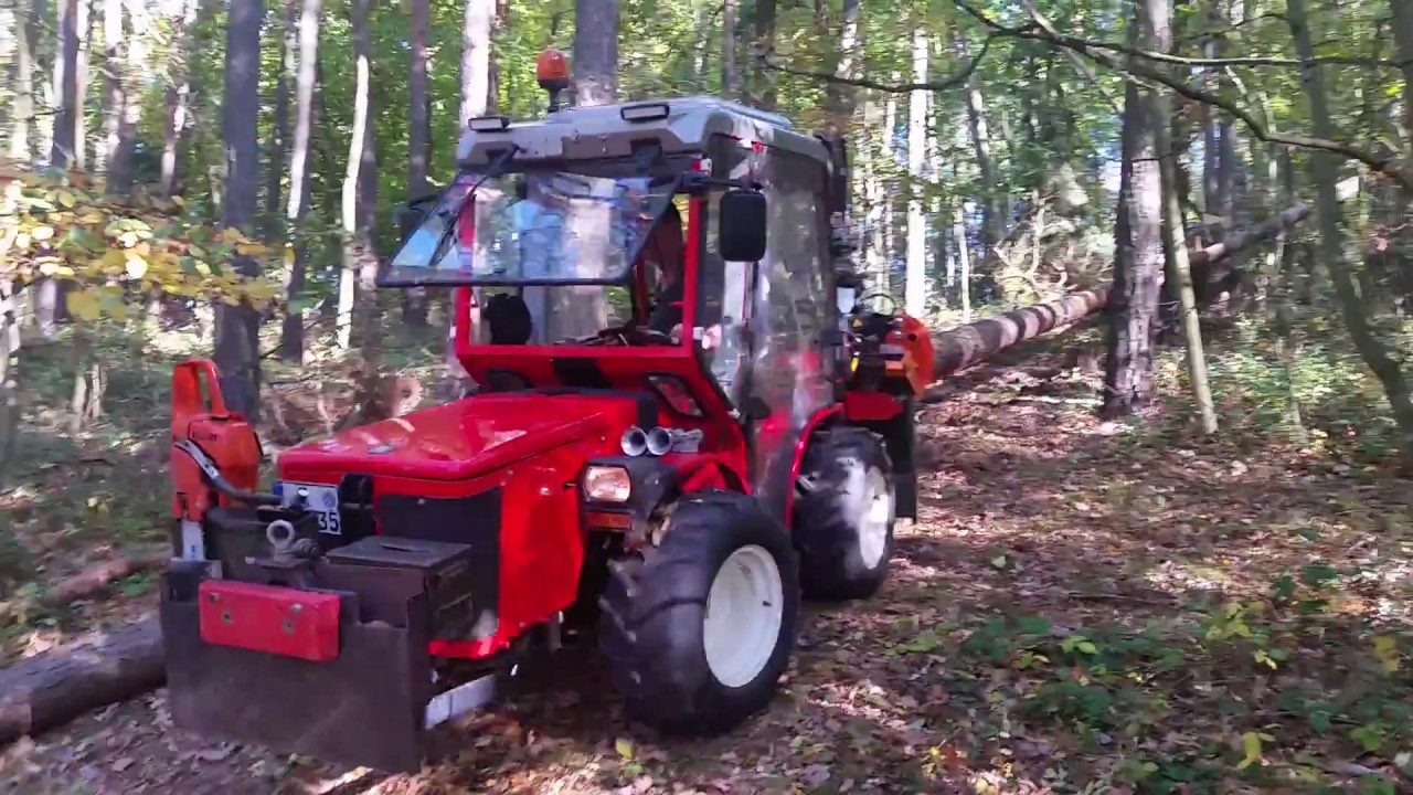 Carraro beim Brennholz machen