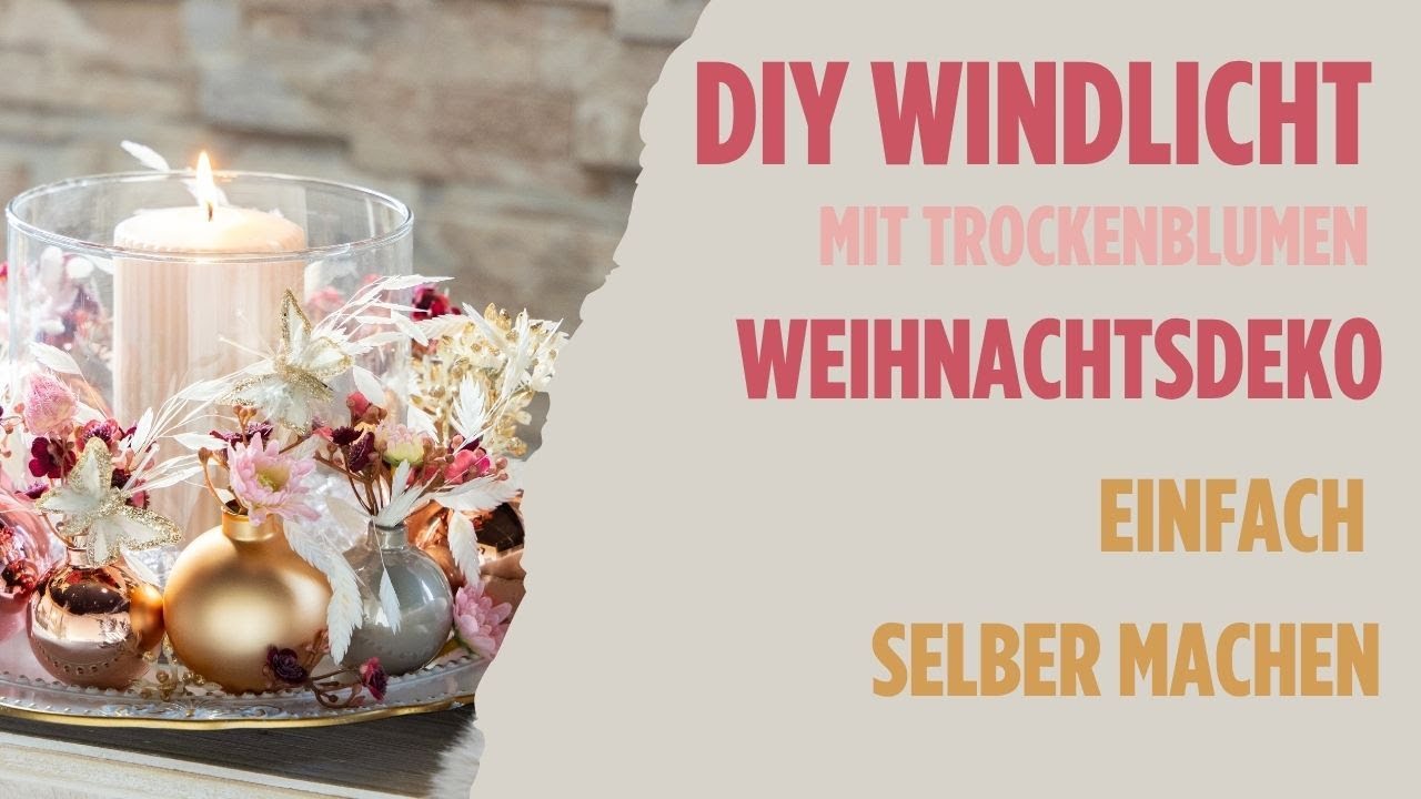 Festliche Tischdeko: Romantische Deko mit Kugeln und Trockenblumen