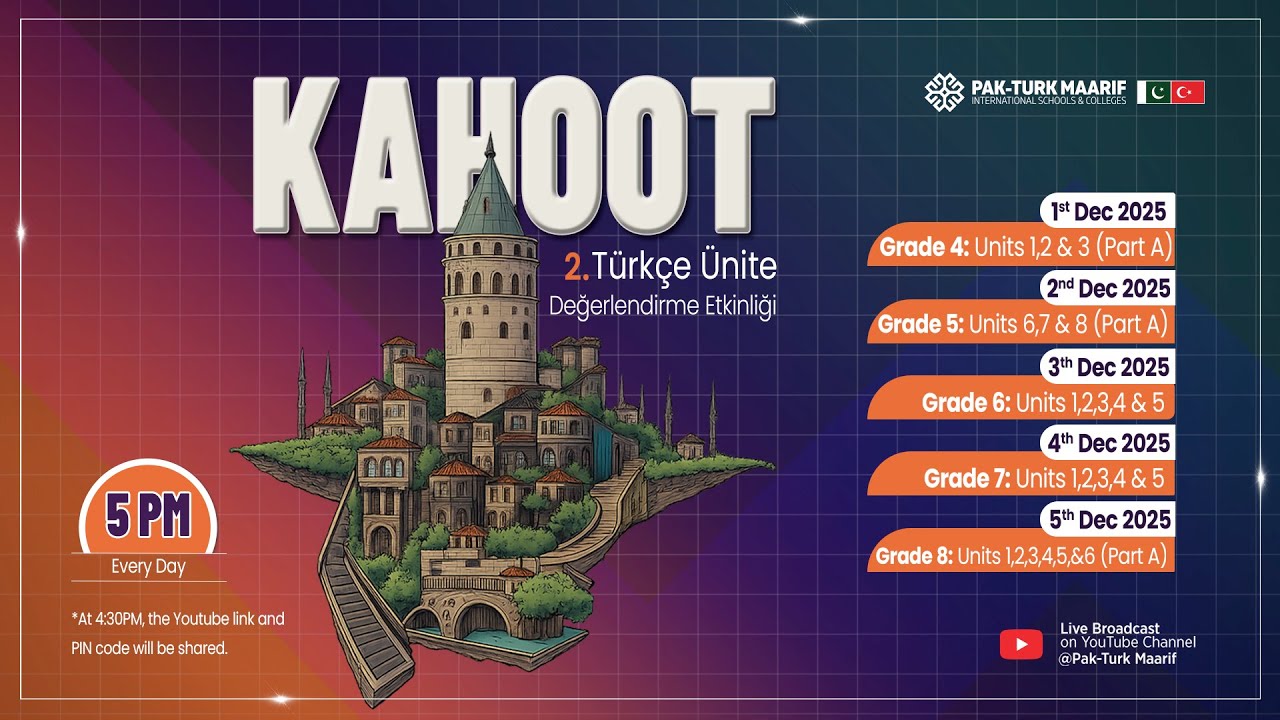 Kahoot! | 2nd Turkish Unit Evaluation Activity | Grade 4 | Pak-Turk Maarif | 1 Dec 2025