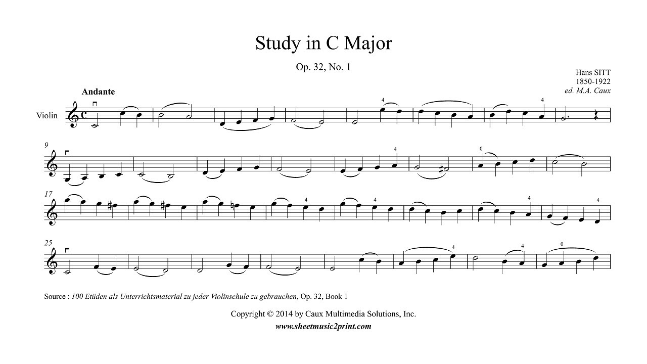 Sitt : Study Op. 32, No. 1 - Violin