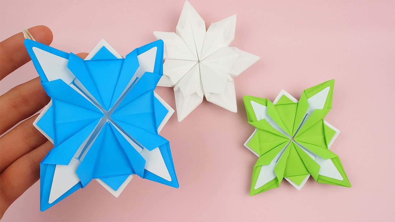 【クリスマス 折り紙】 折り紙 雪の結晶 折り方 / 折り紙 簡単