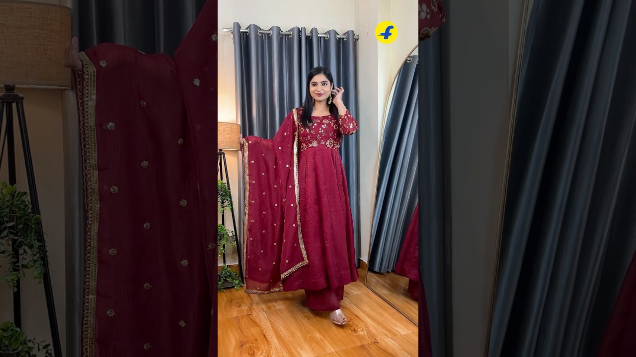 Maroon Party Wear Anarkali Kurta Set 🌺 #anarkali #unboxing #anarkalisuits #kurtaset #partywear