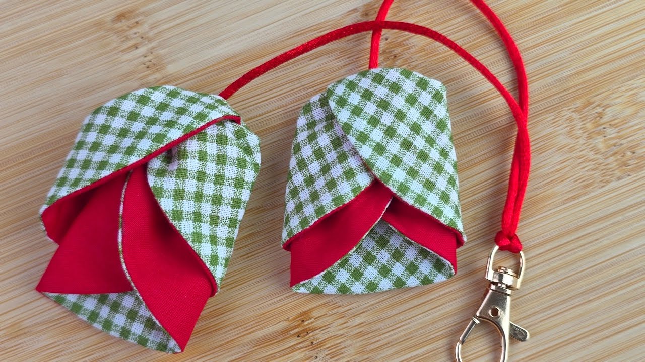 DIY Fabric Tulip 🌷 Bag Charm or Keychain Idea