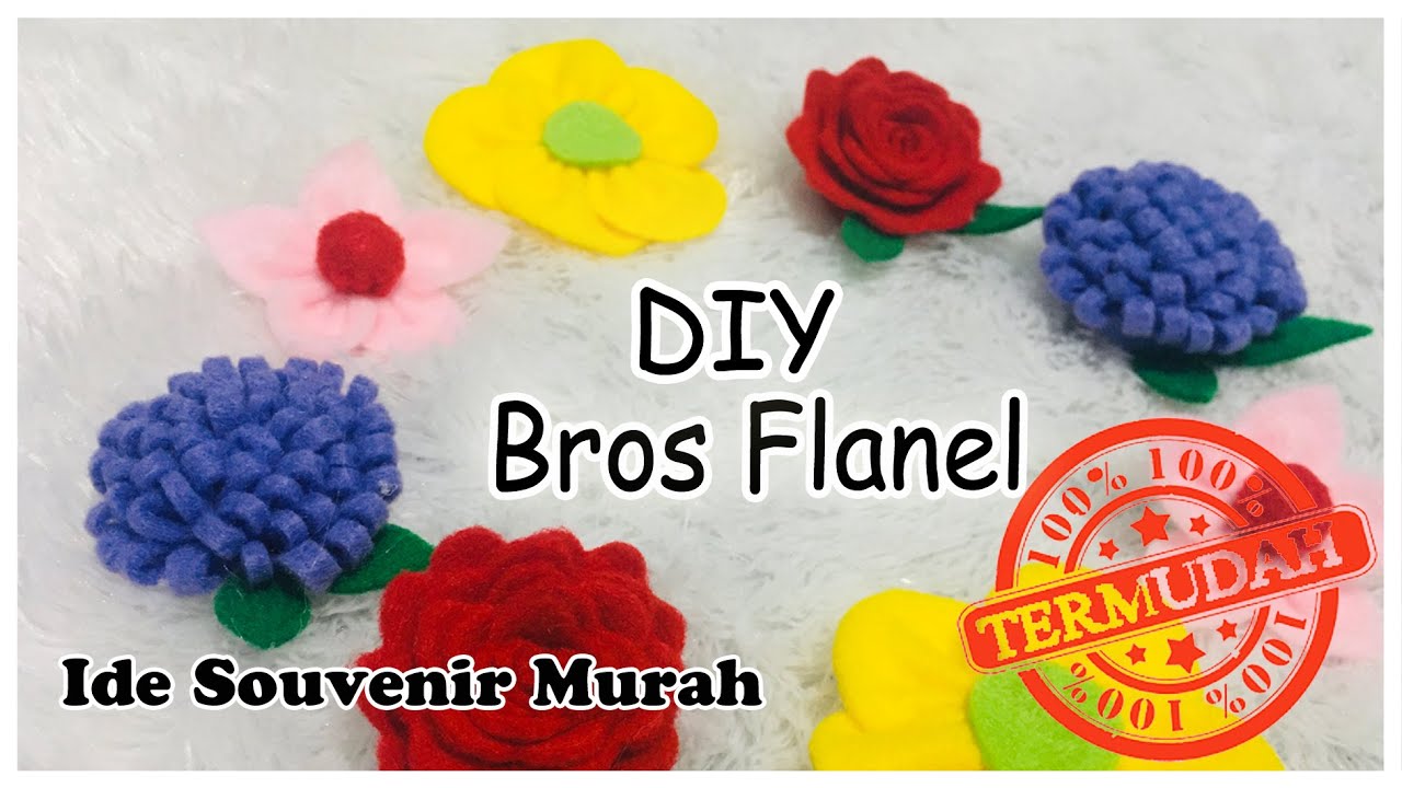 DIY Bros Bunga Flanel | Ide Souvenir Low Budget | Ide Jualan | Bros Handmade | Bros Simpel