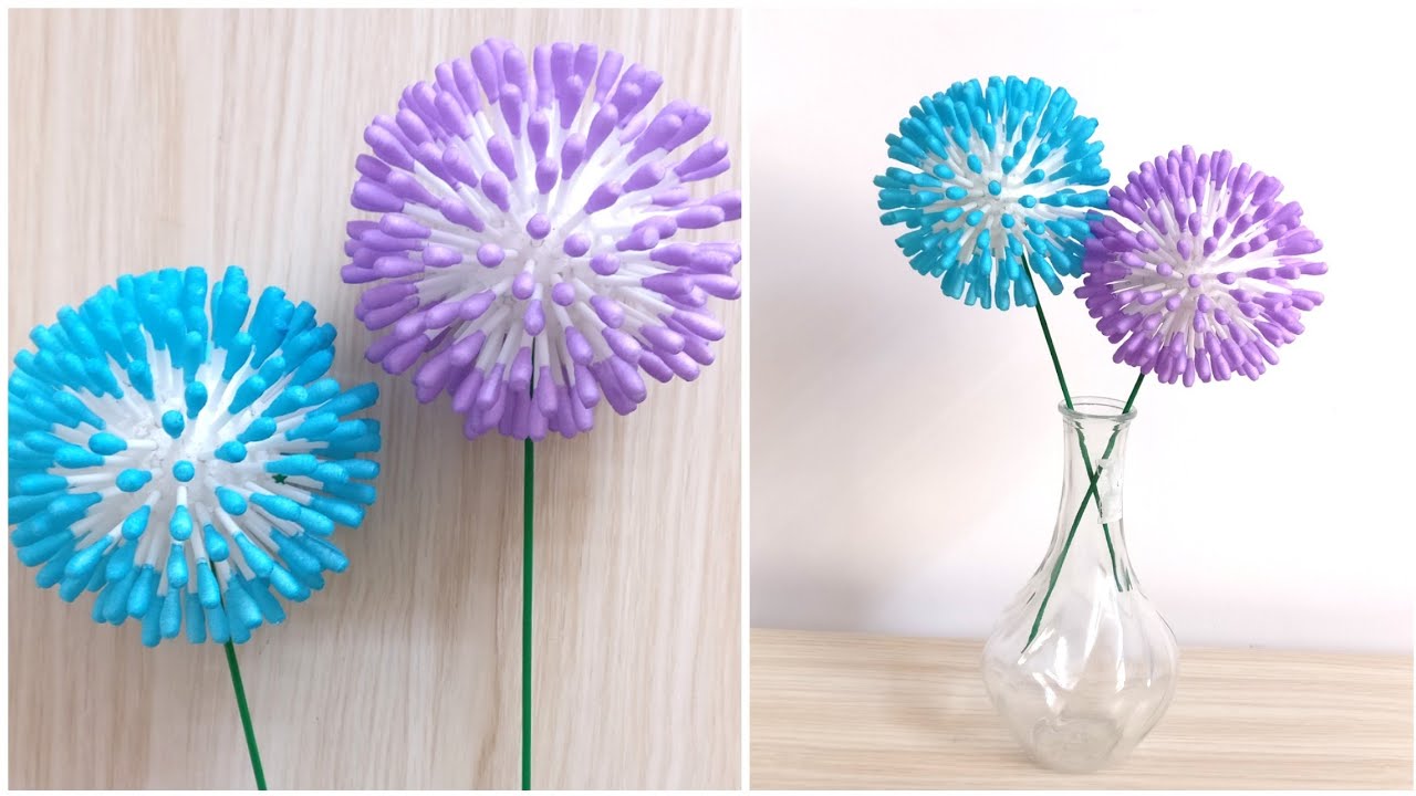 Flower Making With Earbuds | DIY | Earbuds Crafts | Flower Vase Making
