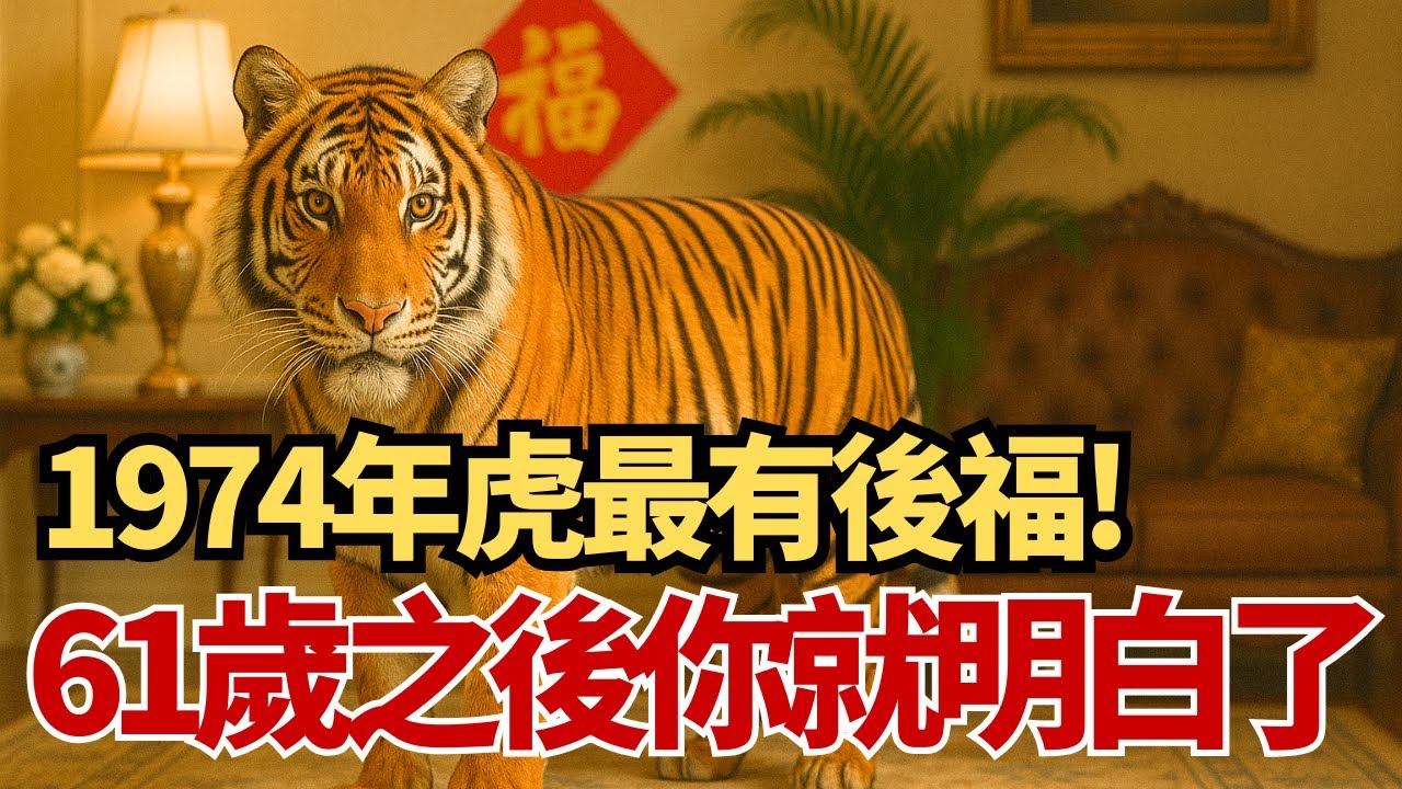 揭秘真相！為什麼說1974年的虎是「最有後福」的？61歲之後你就明白了！#1974年屬虎 #屬虎 #甲寅虎 #生肖虎 #屬虎運勢 #晚年運勢  #大溪水 #命理 #運程 #先苦後甜 #財運 #五行