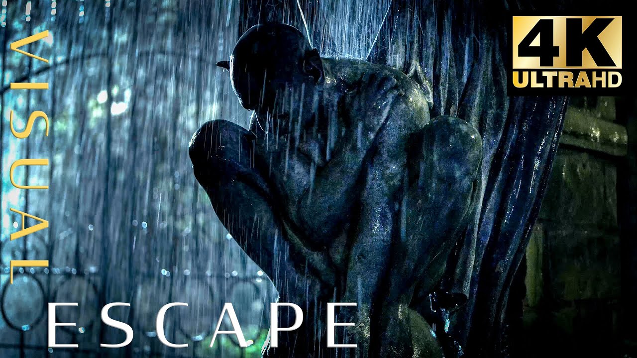 Gargoyle in Thunderstorm at Evermore Park | 7hrs of Scary Thunderstorm | Halloween Ambience