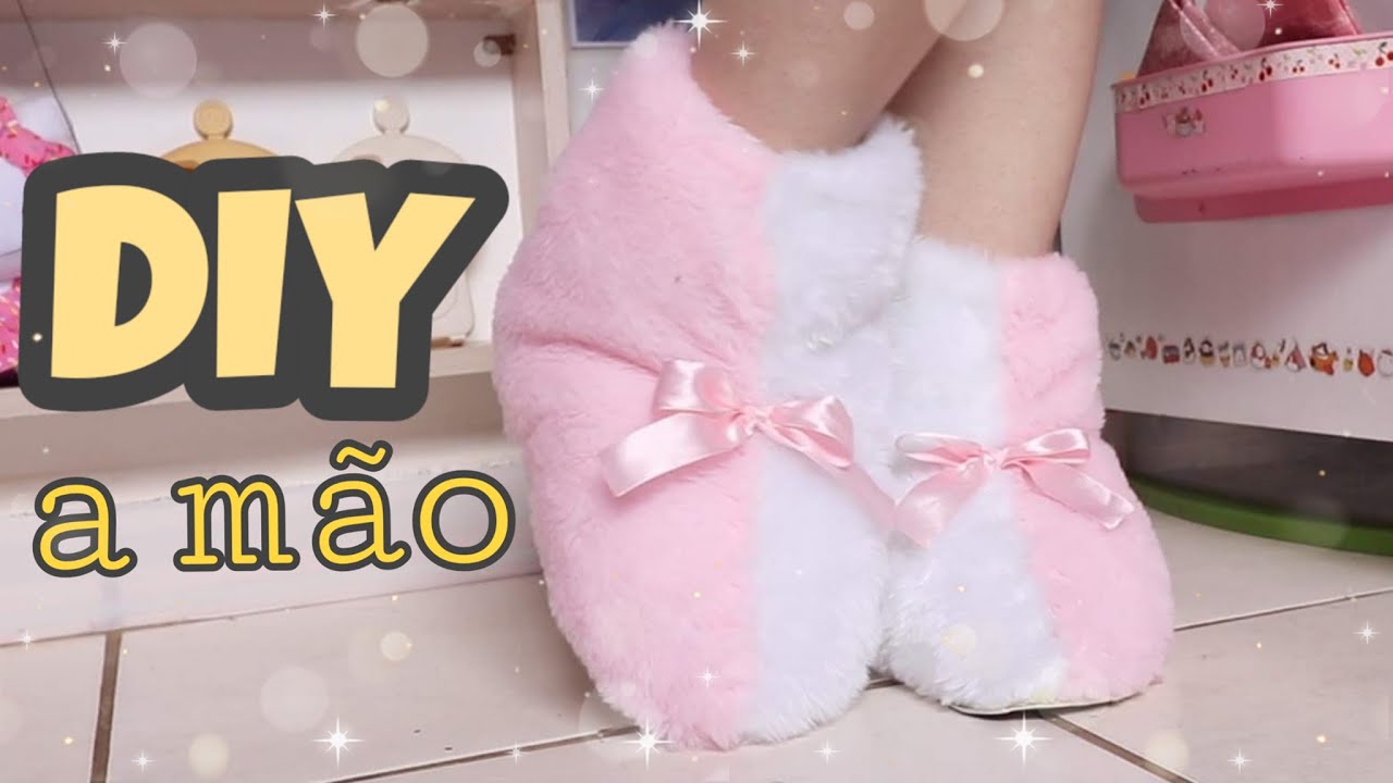 DIY Pantufa de Bota Passo a Passo - ( Costura a Mão )😍