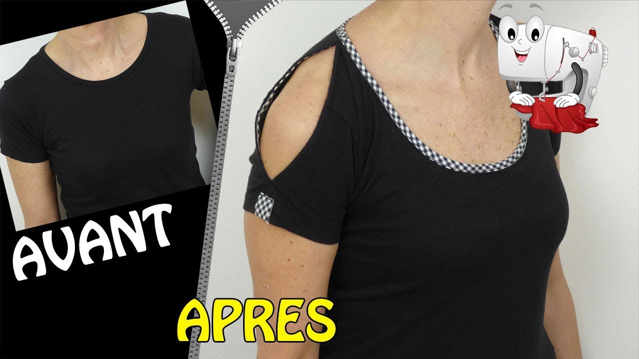 DIY couture:mon t-shirt se transforme pour dénuder mes épaules