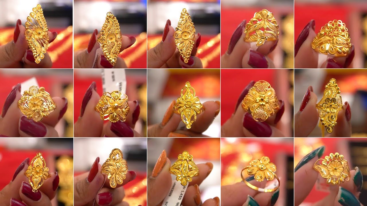 Gold ring designs for womens with price/ gold ring design for girls/ sonar angti design ||