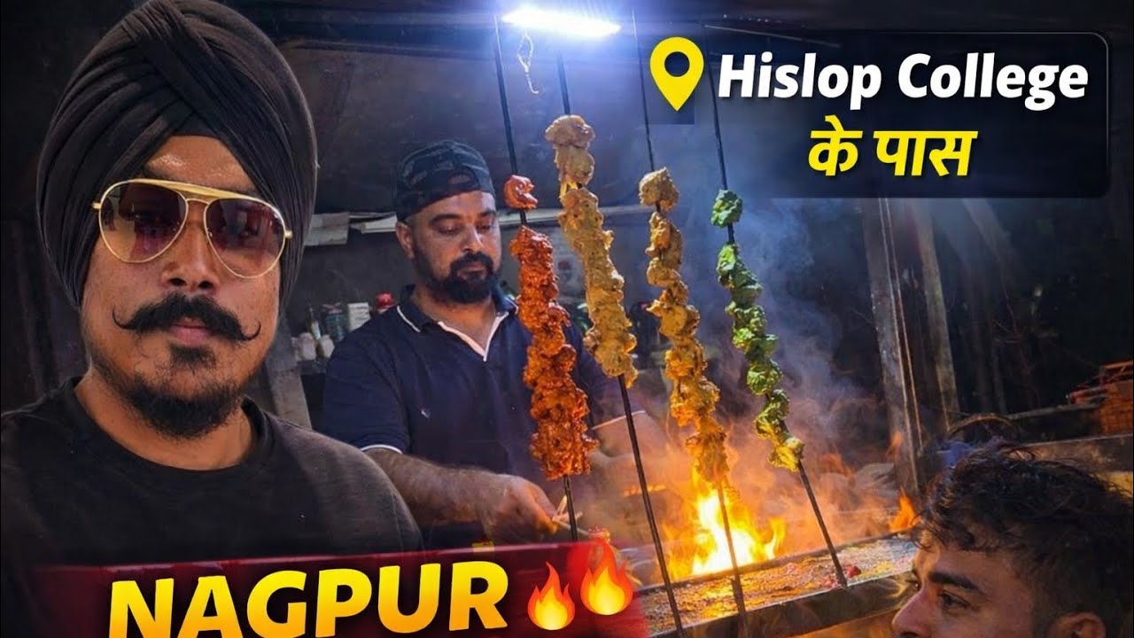 Nagpur Street Food 🔥 hislop College ke  Chicken Tikka, Chicken Roll & Egg Roll | Street Food Review