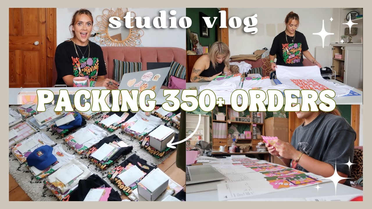 STUDIO VLOG 004 | RESTOCK DAY! PRODUCT PREP & PACKING 300+ ORDERS! | EmmasRectangle