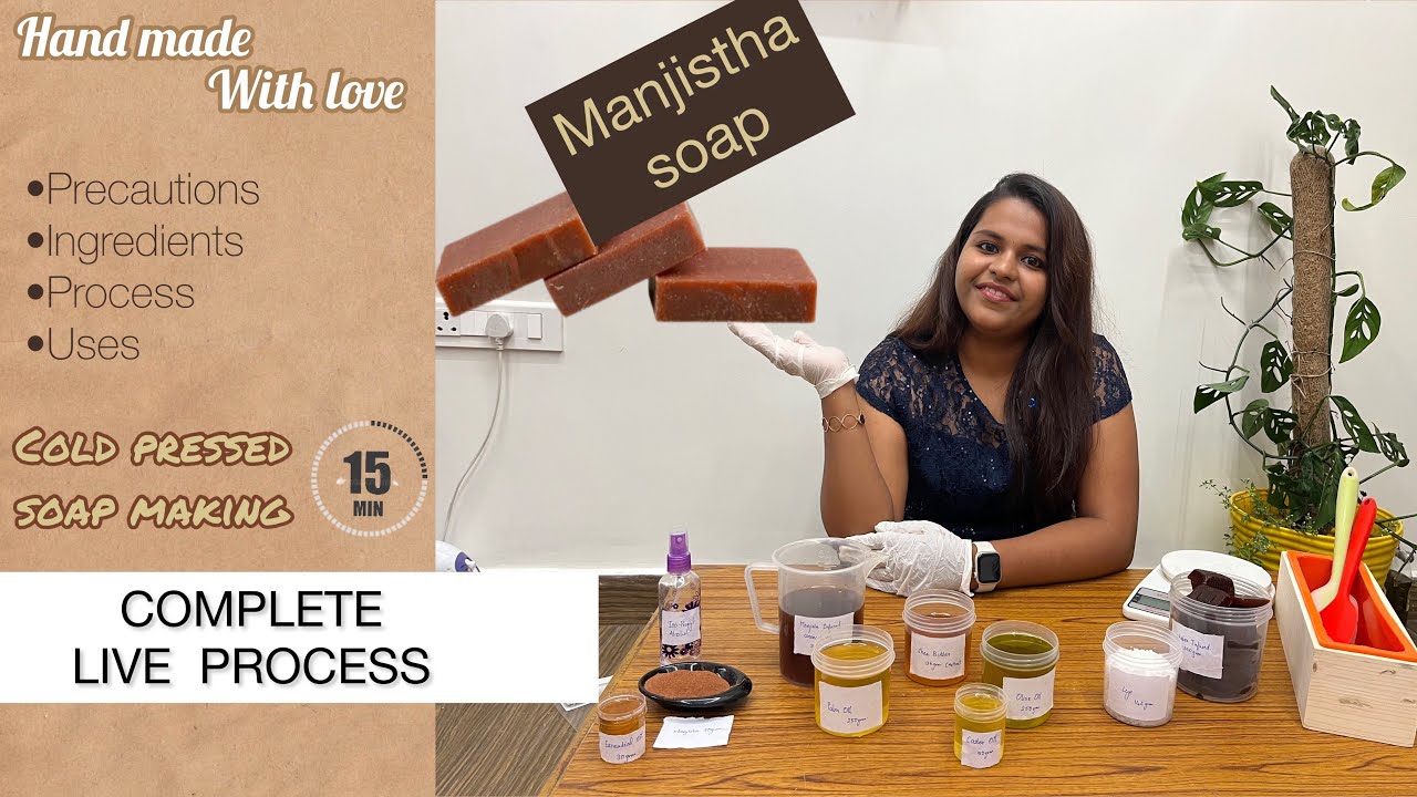 Soap making | manjistha soap making | cold pressed soap | @sneghaa_