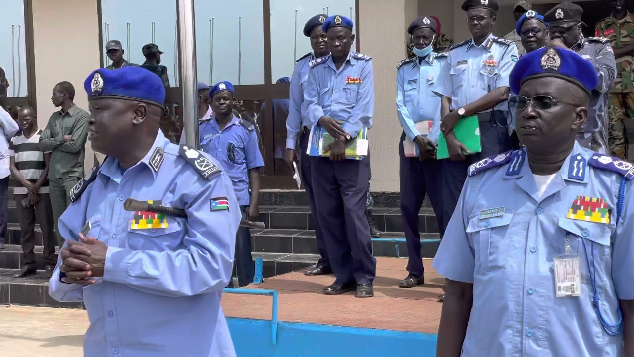 South Sudan Inspector General of police Gen Majak Akec Malok Speaking to  the Police graduates today