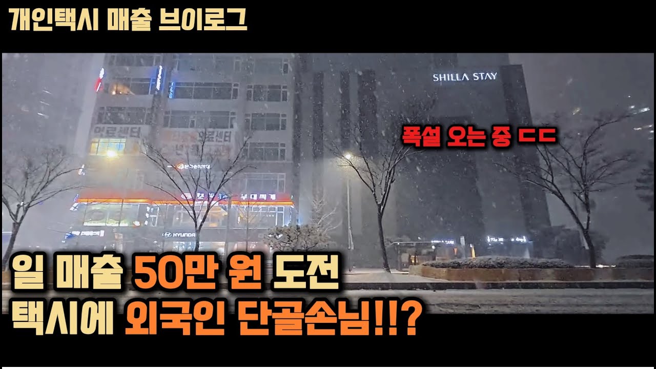 개인택시 매출 브이로그, 폭설 오는 날, 하루 매출 50만 원 도전