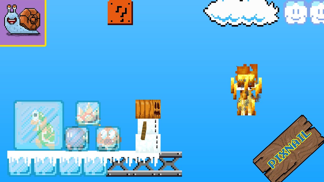 Pixnail: Super Mario vs. Minercraf Episode 07: Snow golem and Blaze (Animation)