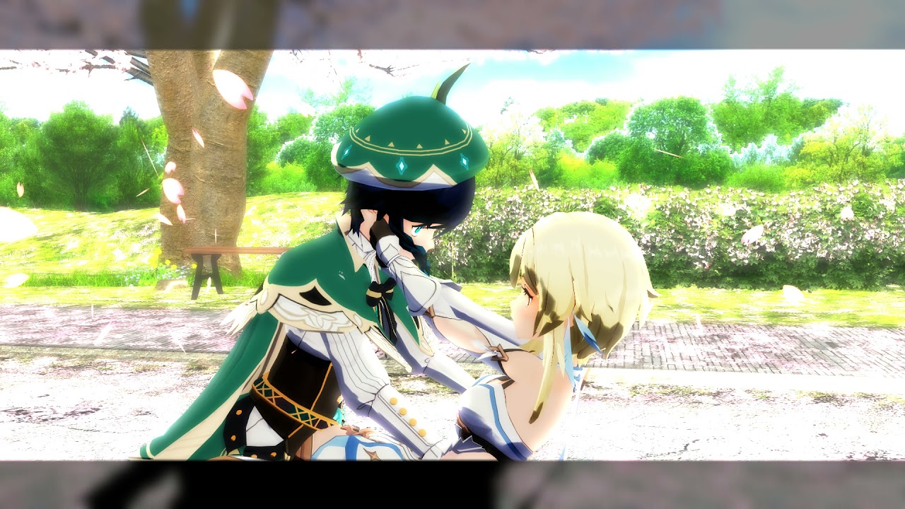 [MMD Genshin Impact] Venti Kissed Lumine....