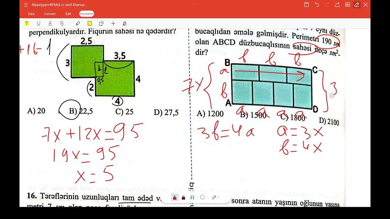 📍6-cı sinif RFM 📝2019-2020 Qəbul  Variant-A. Riyaziyyat+Riyaziyyat Məntiq (Elsevər Vəliyev) Səh. 154