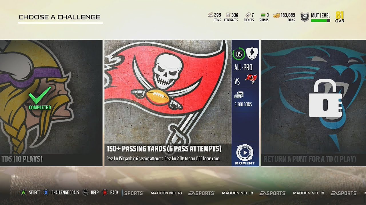 Madden NFL 18 | Gauntlet | Legend Challenge #23 | 150+ Passing Yards (6 Pass Attempts)