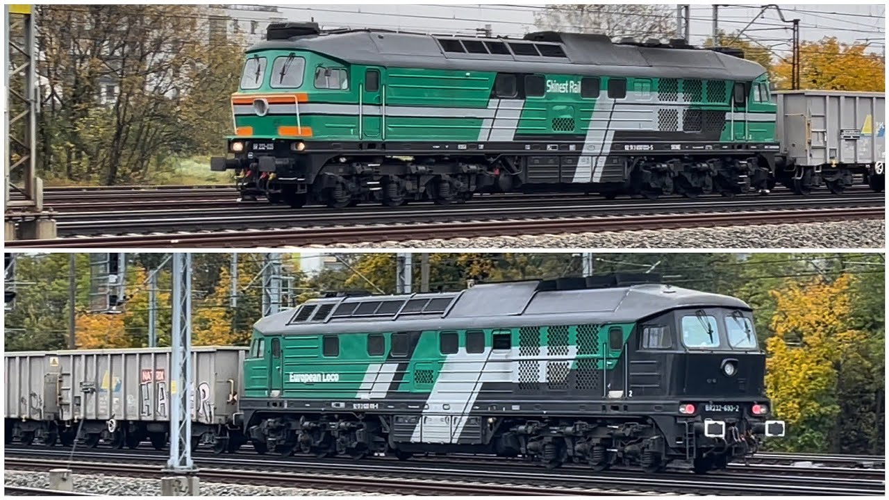 Diesel Power Ludmiła z ciężkim ładunkiem BR232-035 & BR232-693 wyjazd ze stacji Gdańsk Wrzeszcz
