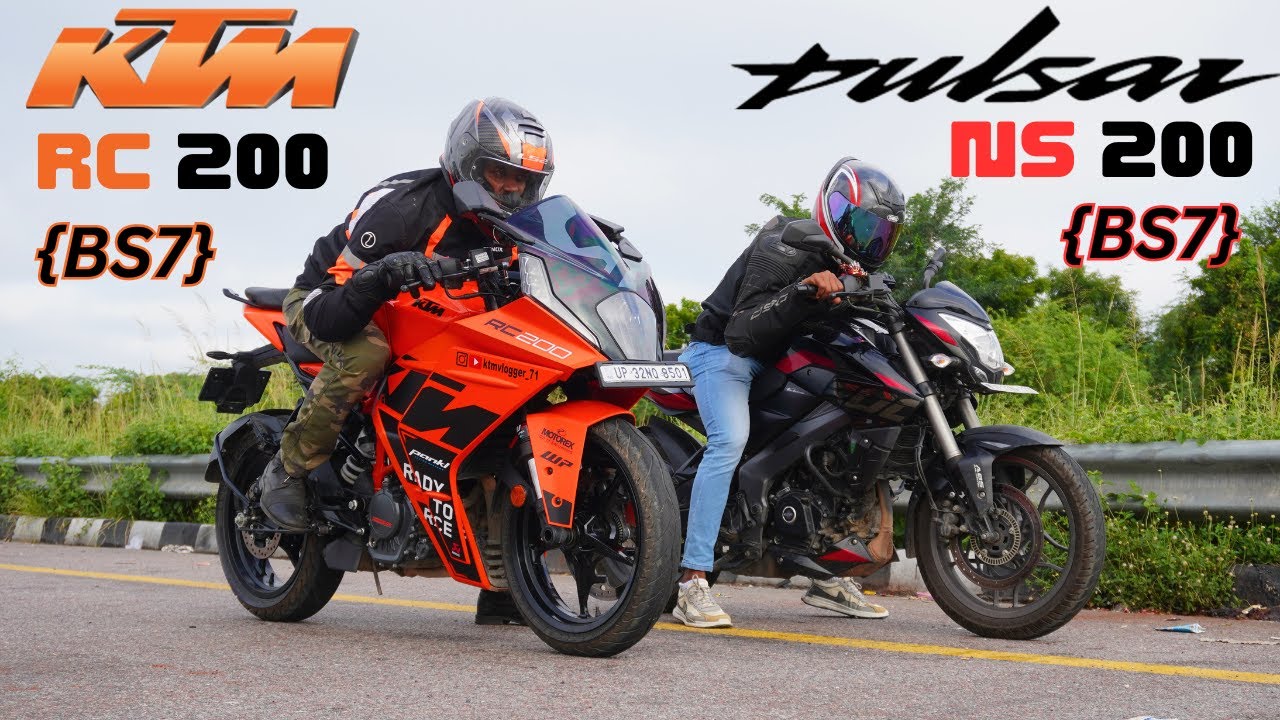 Pulsar NS200 {BS7} vs KTM RC200 {BS7} Drag Race