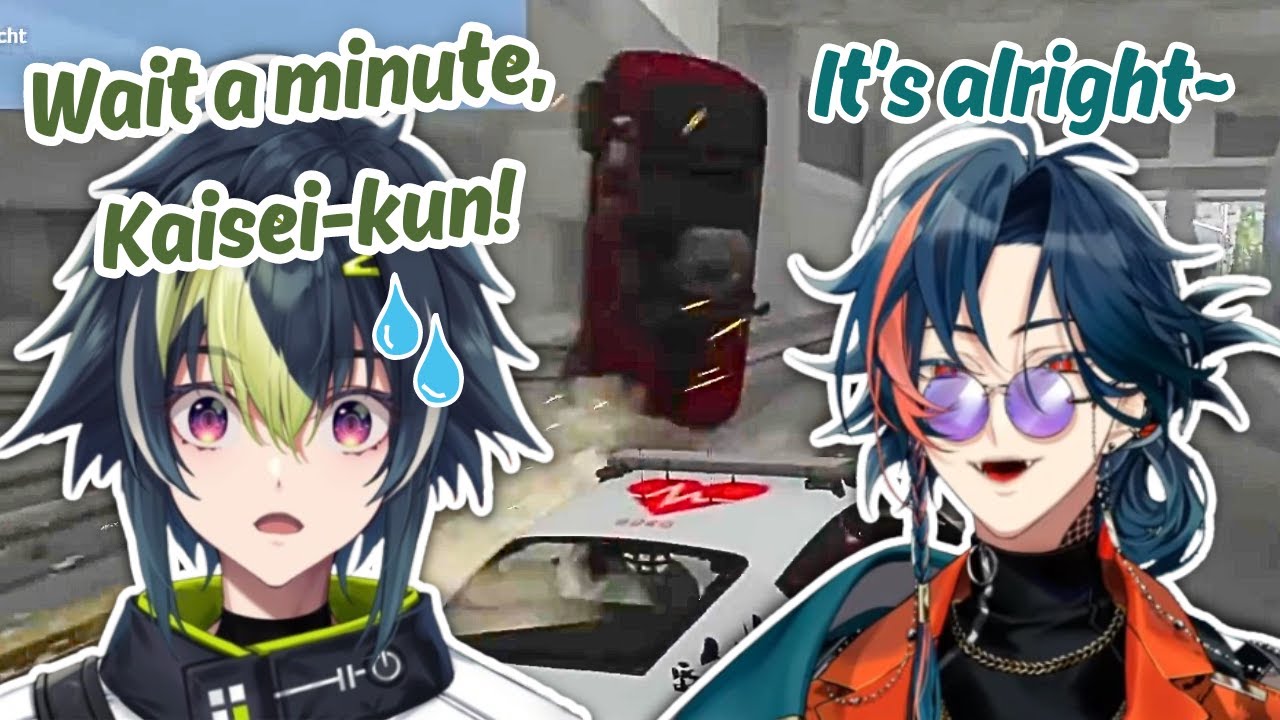 [eng sub] inami rai experiencing kaisei's driving💀 in NijiGTA