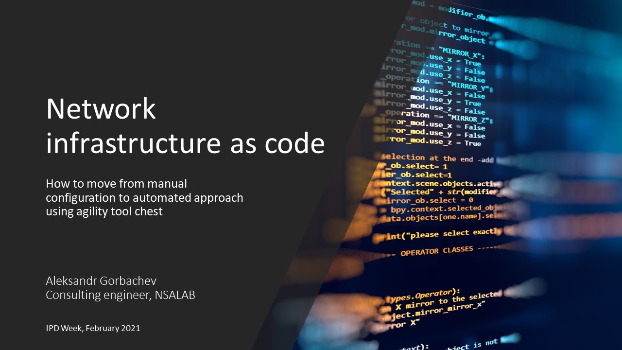 Network infrastructure as code