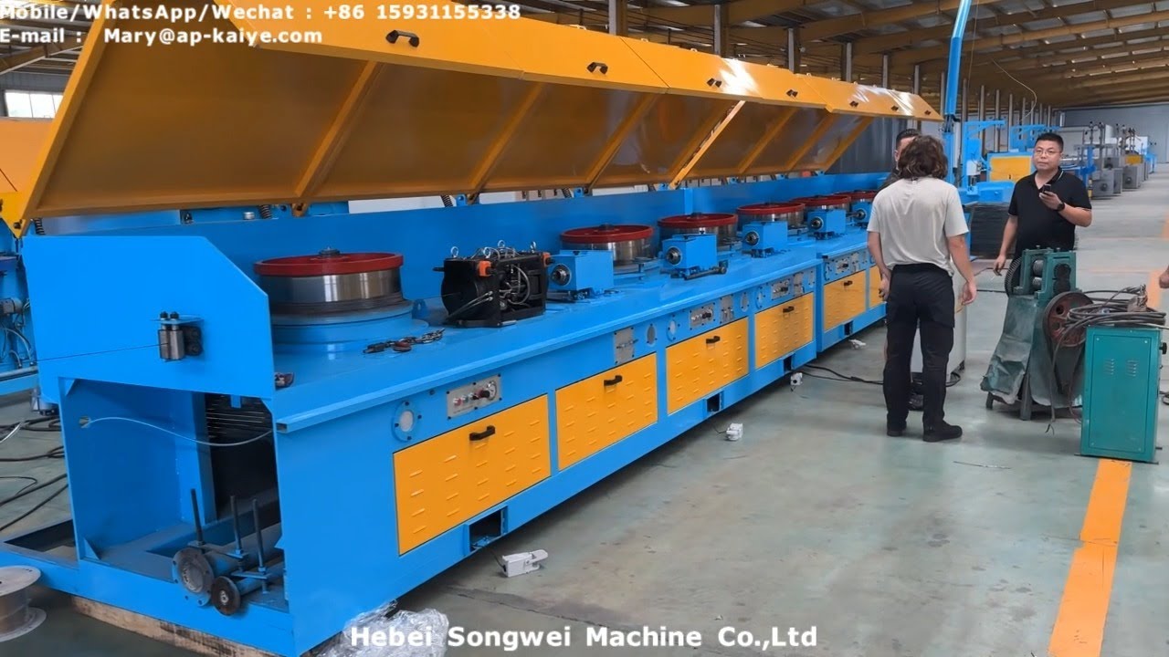 Wire drawing machine with ribbed steel bar device+ribbed cassette
