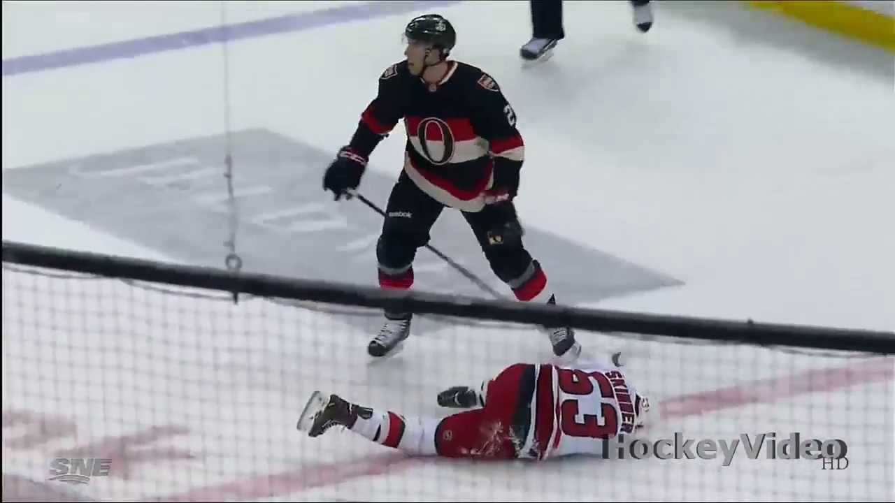 Jared Cowen huge hit on Jeff Skinner . Apr 16,2013