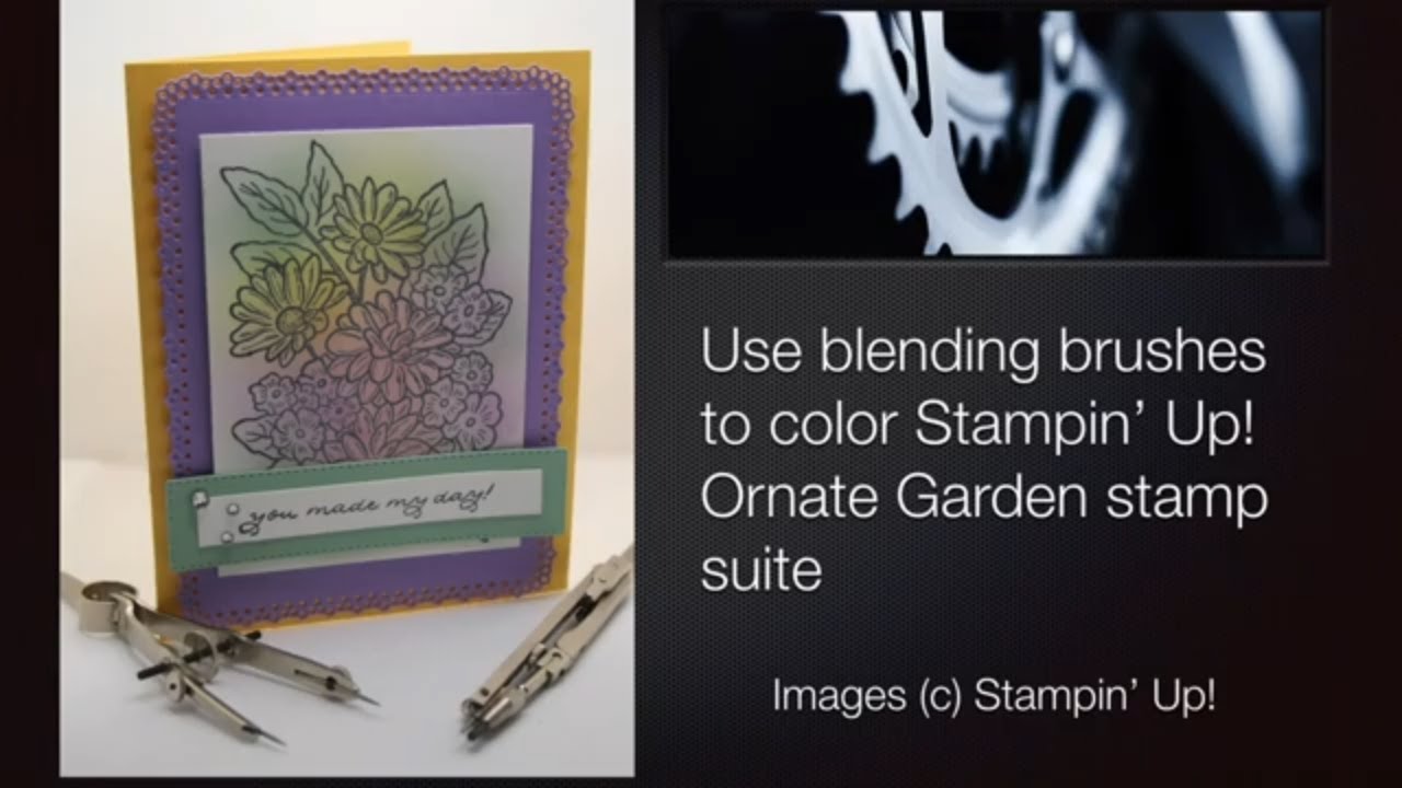 Use Blending Brushes to color Stampin' Up! Ornate Garden Suite