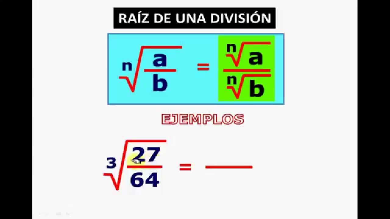 RAÍZ DE UNA DIVISIÓN