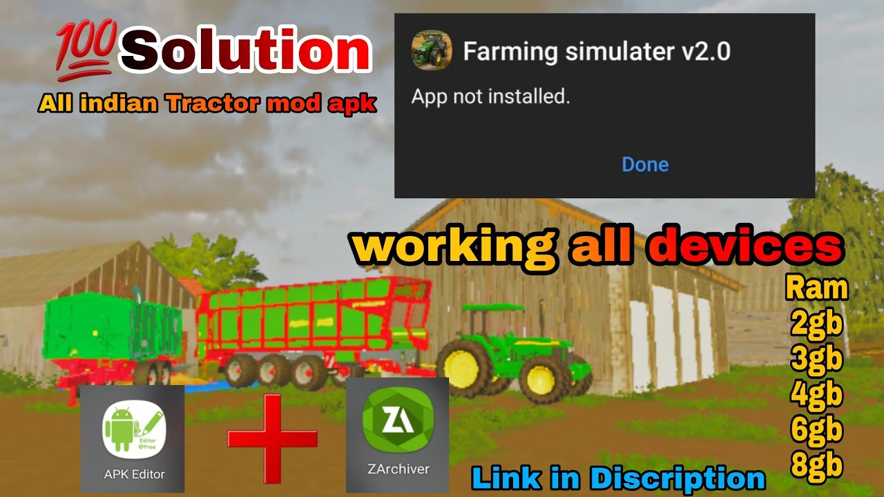 App not installed Errors solution in fs20| all indian tractor mod apk|New map mod|#RandivGaming#Fs20
