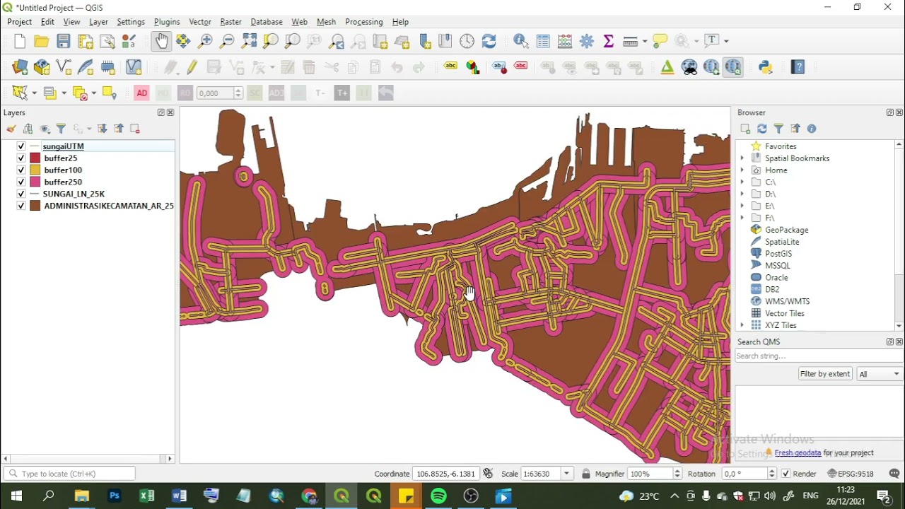 [Tutorial QGIS] WOW!!! Membuat peta bahaya banjir dengan analisis BUFFER?