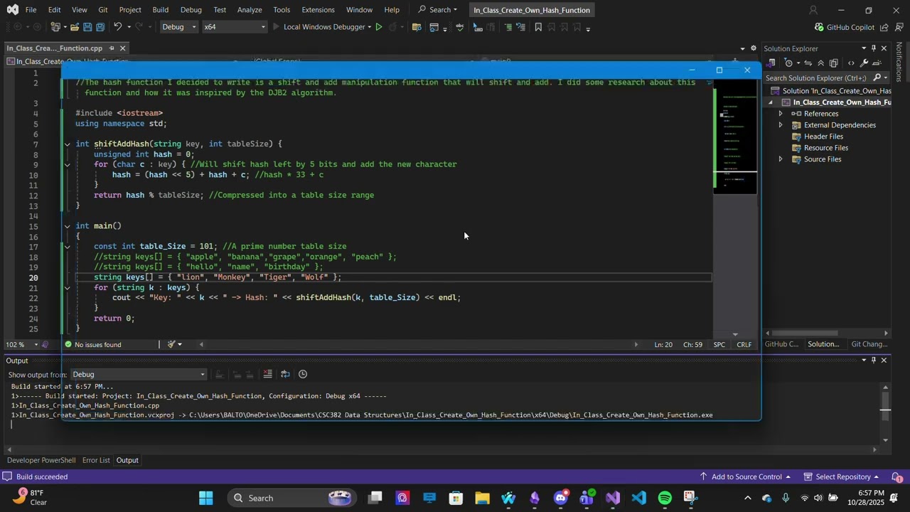 In Class: Create Your Own Hash Function