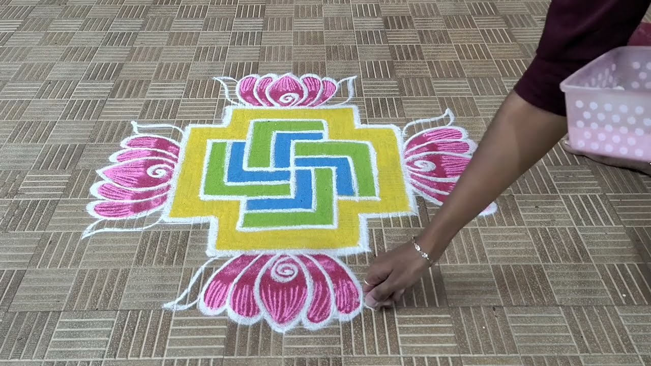 மாசி மாத ஸ்பெசல் கலர் ரங்கோலி| maasi month kolam design |Beautiful Rangoli | Rangolibook | கோலங்கள் 