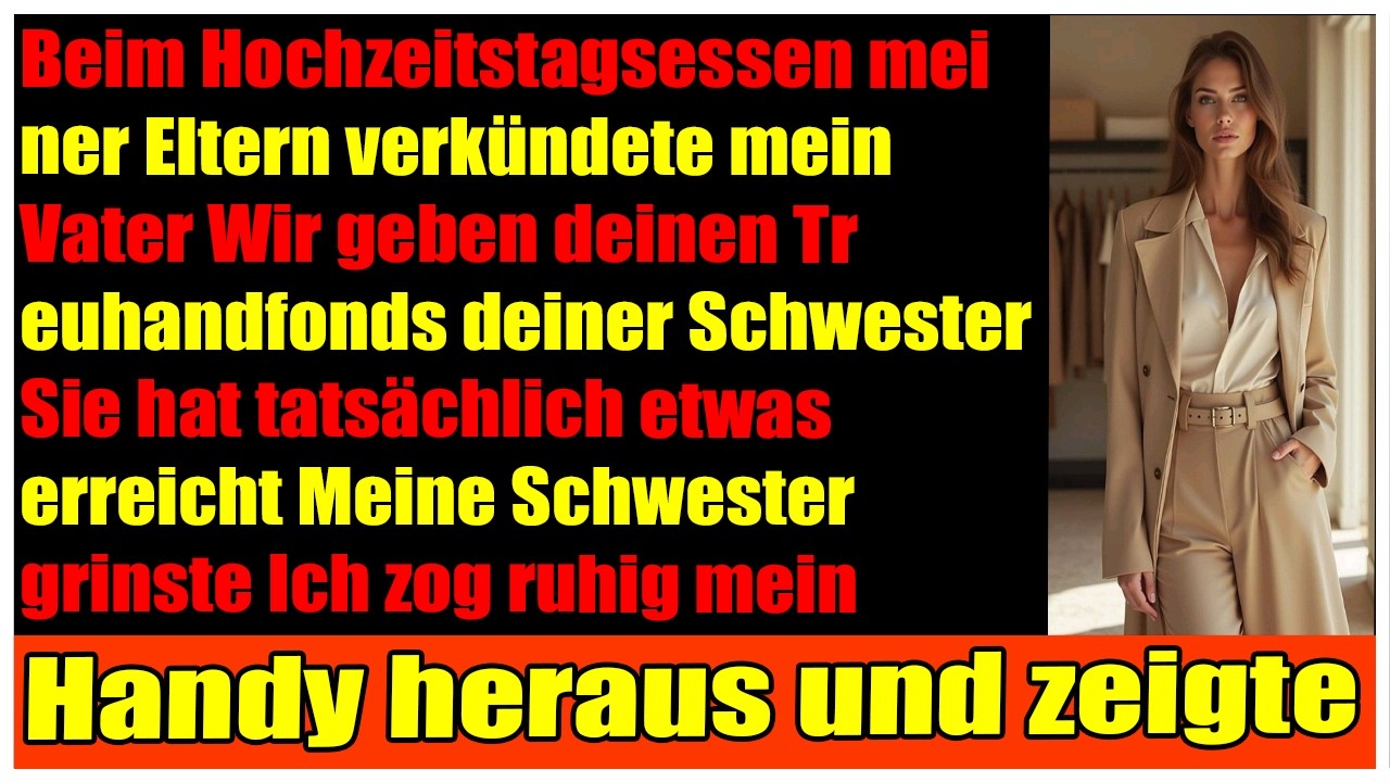 Jubiläumsdinner der Eltern Sie gaben meiner Schwester mein Trust Fund Ich zeigte ihnen eine Zahl