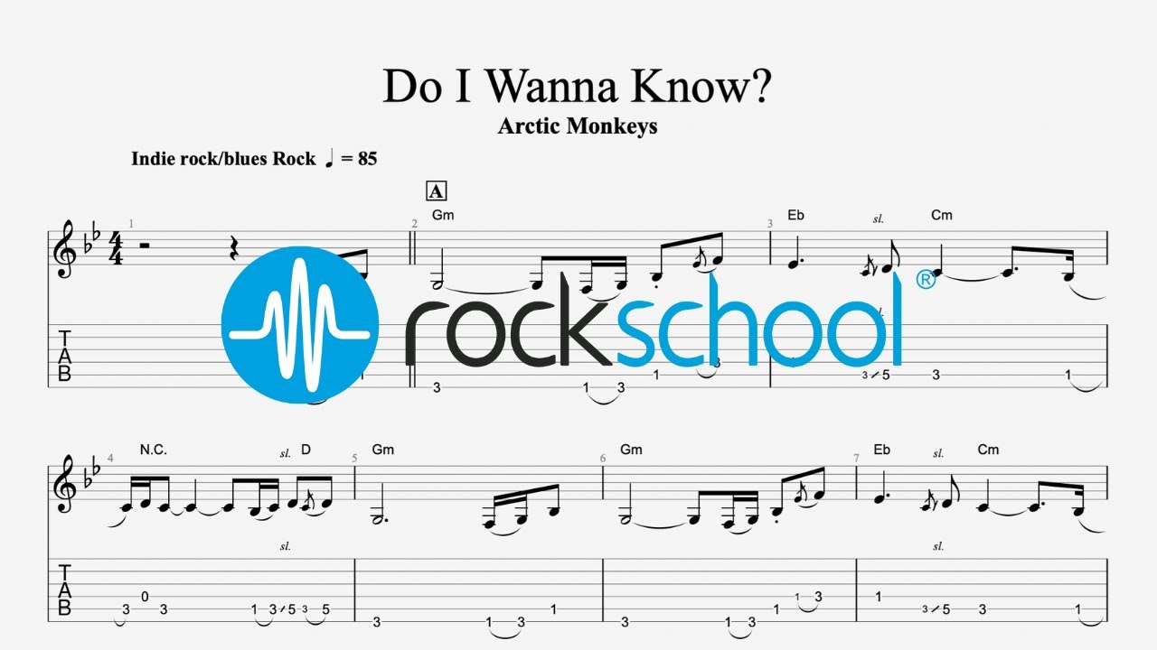 Do I Wanna Know? - Arctic Monkeys Rockschool 2024 Electric Guitar Grade 2