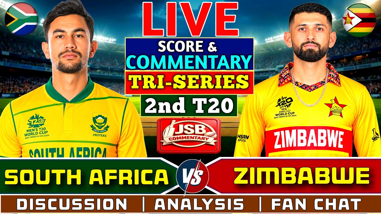 SOUTH AFRICA vs ZIMBABWE LIVE | 2nd T20I | Namibia T20I Tri-Series 2026 | Live Score & Commentary