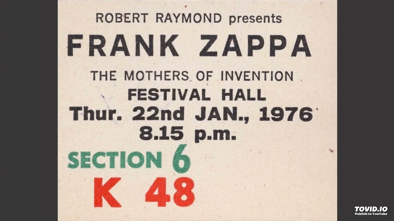 Zappa/Mothers - Stink-Foot/Dirty Love, Festival Hall, Melbourne, Australia, January 22, 1976