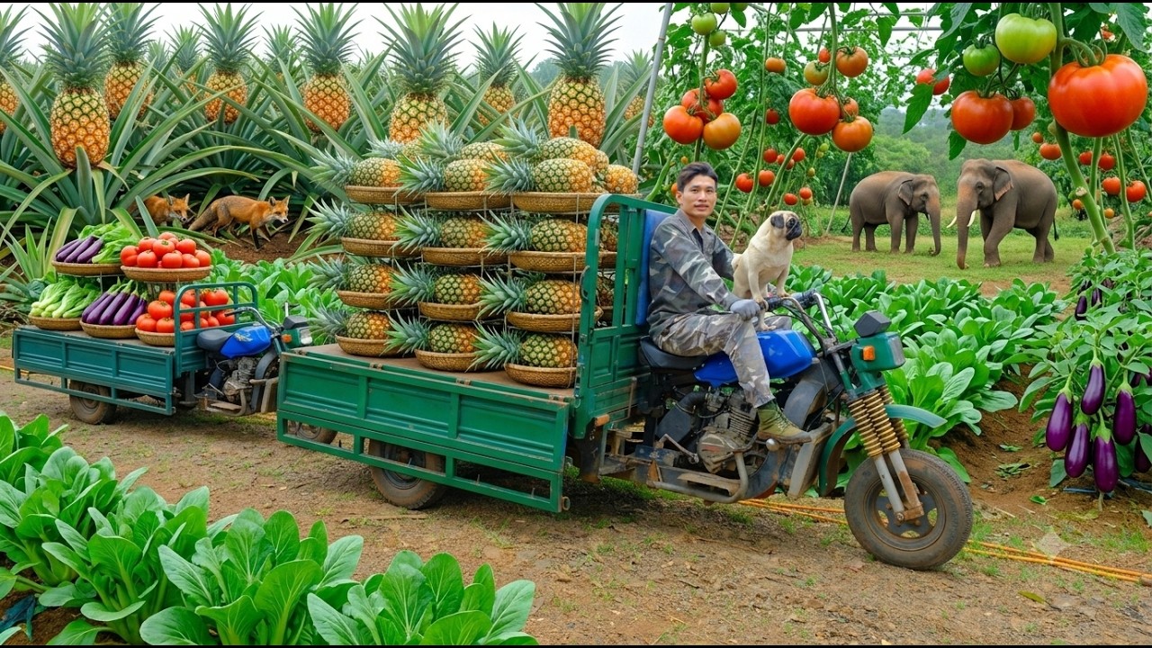 Harvest, Sell, And Cook With Pineapples, Tomatoes, Eggplants - Relaxing Peaceful Farm Life