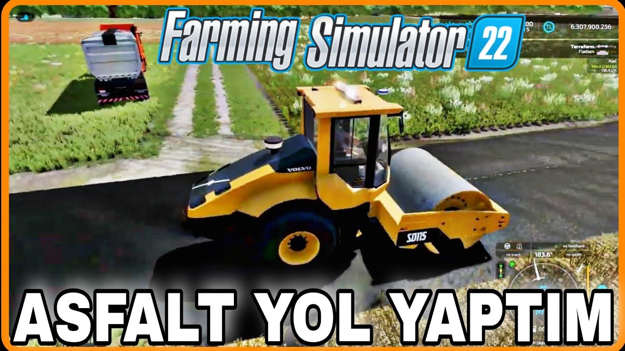 TARLALAR ARASINDAKİ YOLA ASFALFT DÖKTÜM  / FARMING SIMULATOR 22 İNSAAT MODU #55_ragnar #fs22map