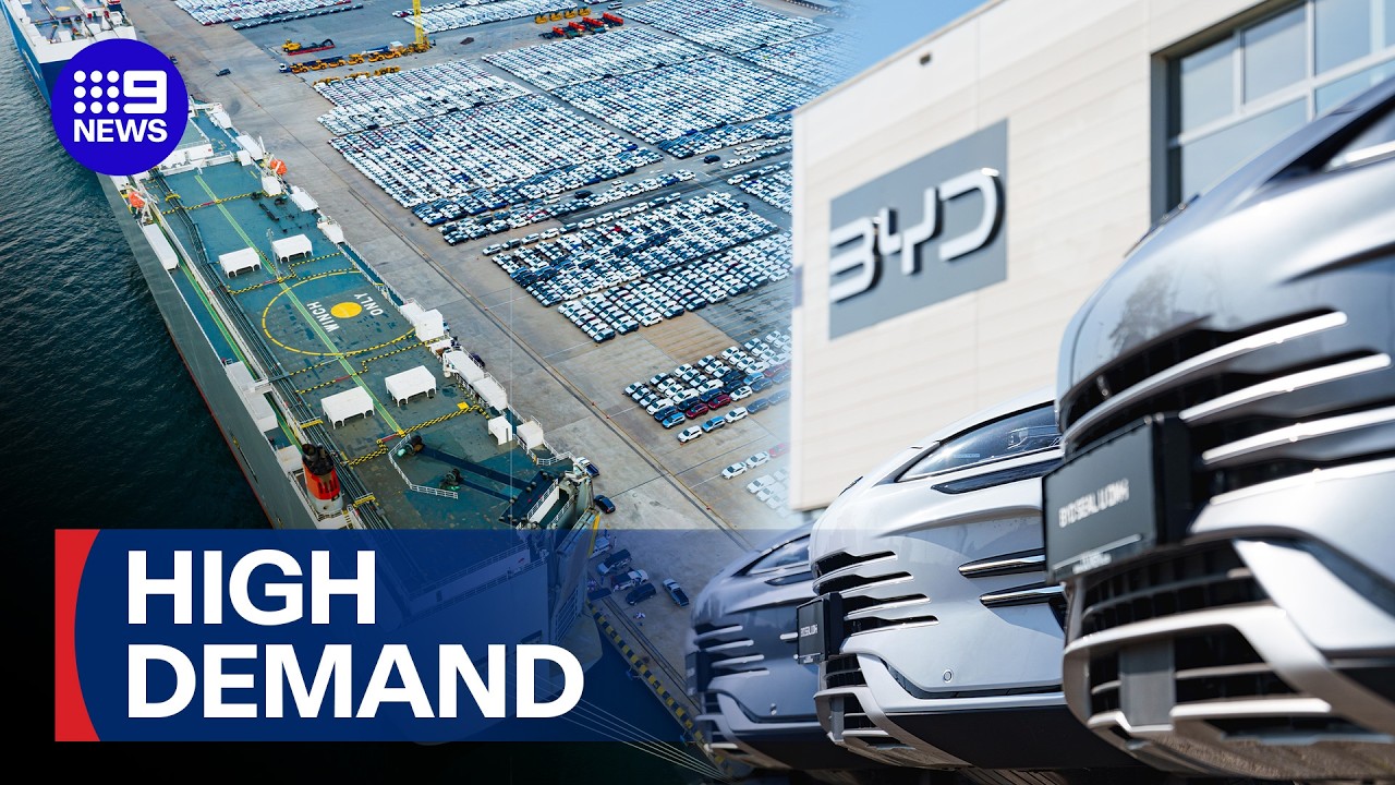 Record-breaking shipment of electric cars docks in Australia | 9 News Australia