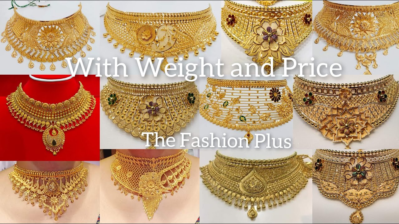 Latest Gold Choker Necklace Design with Weight and Price #thefashionplus