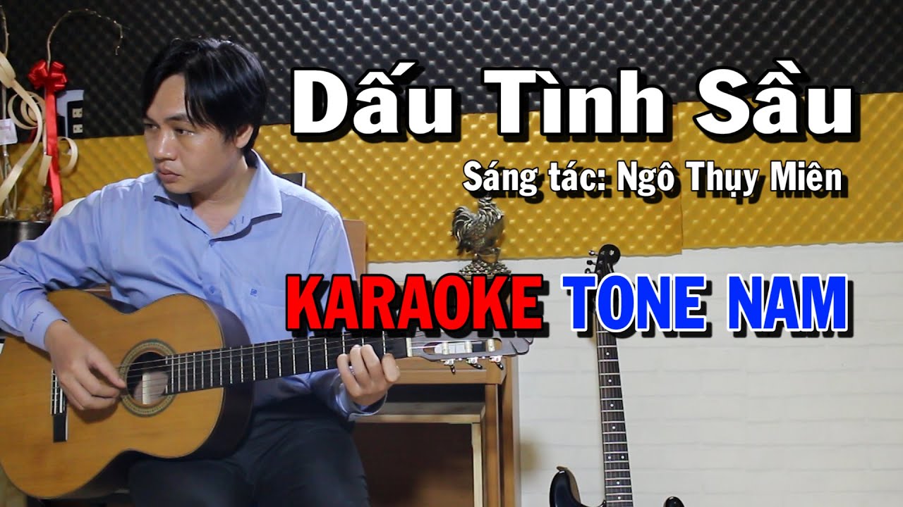 Dấu Tình Sầu - Tone nam - Beat Guitar - Karaoke NBC